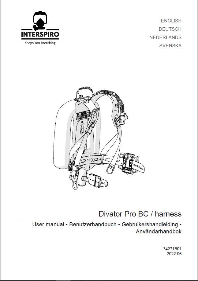 Diving user manual: 34271B91 - Divator Pro BC Harness