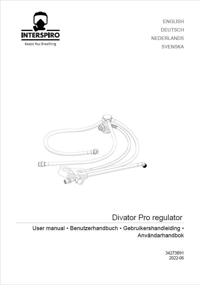 Diving user manual: 34273B91 -  Divator Pro regulator 