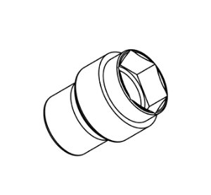 Socket for cylinder valve pressure gauge