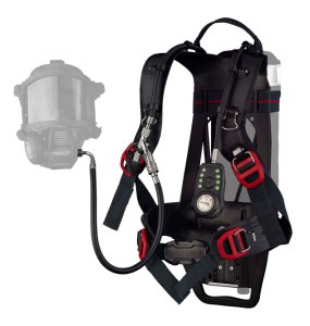 Incurve PAC SCBA excl. mask&BV, Cylinder QC, Interspiro male + rescue hose