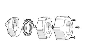 Locking handwheel for cylinder QC, (not mounted) Upgrade kit QS II & Incurve (Basic & PAC)
