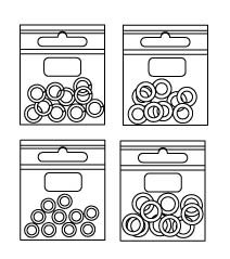 O-ring & support ring kit, 10-pack M17,sealing cone